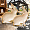 Enamel and Wood Bunny Tray - Two Sizes available at Quilted Cabin Home Decor.