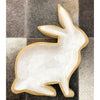 Enamel and Wood Bunny Tray - Two Sizes available at Quilted Cabin Home Decor.