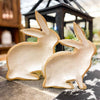 Enamel and Wood Bunny Tray - Two Sizes available at Quilted Cabin Home Decor.