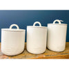 White Cottage Canister Set available at Quilted Cabin Home Decor.