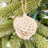 White Distressed Acorn Ornament available at Quilted Cabin Home Decor.