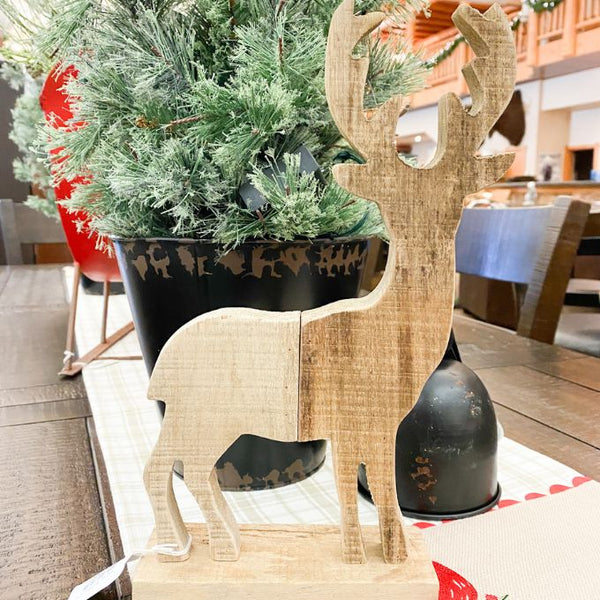 Wooden Reindeer Silhouette available at Quilted Cabin Home Decor.