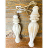 White Wooden Finial Ornaments - Two Sizes available at Quilted Cabin Home Decor.