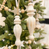 White Wooden Finial Ornaments - Two Sizes available at Quilted Cabin Home Decor.