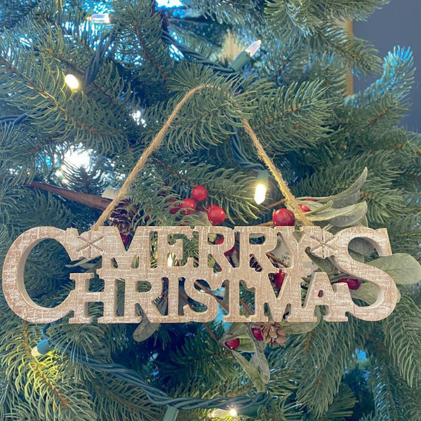 Merry Christmas Cut Out Ornament available at Quilted Cabin Home Decor.