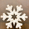 snowflake on stand available at Quilted Cabin Home Decor.
