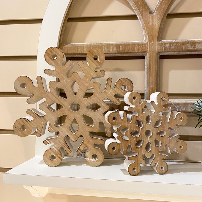 Snowflake Blocks - Two Sizes available at Quilted Cabin Home Decor.