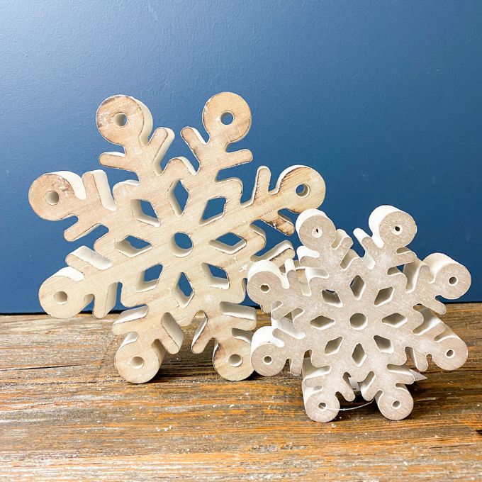 Snowflake Blocks - Two Sizes available at Quilted Cabin Home Decor.