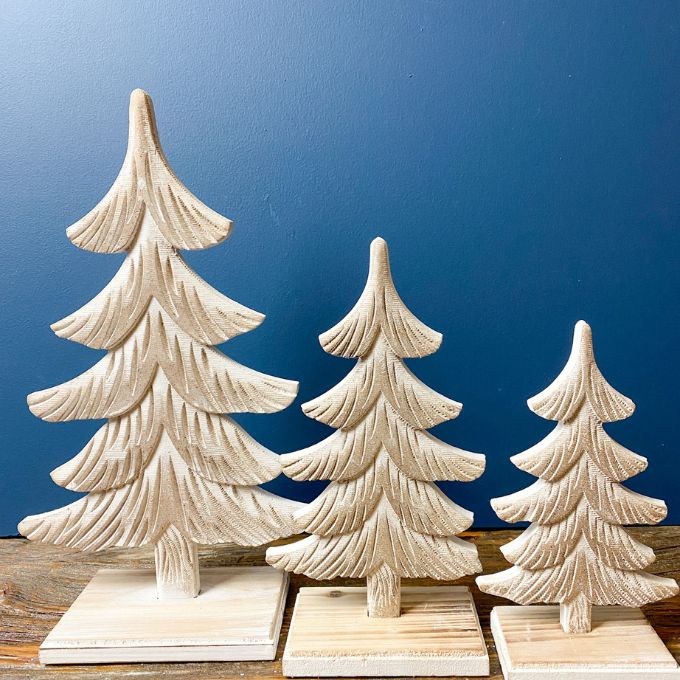 White Christmas Trees - Three Sizes available at Quilted Cabin Home Decor.