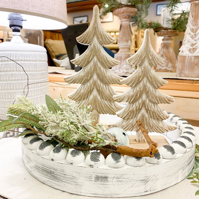 White Christmas Trees - Three Sizes available at Quilted Cabin Home Decor.