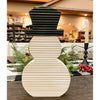 Wooden Snowman Block has a white corrugated body and black corrugated top hat. Available at Quilted Cabin Home Decor