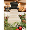 Wooden Snowman Block has a white corrugated body and black corrugated top hat. Available at Quilted Cabin Home Decor