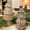 Distressed Carved Trees - Two Sizes available at Quilted Cabin Home Decor.
