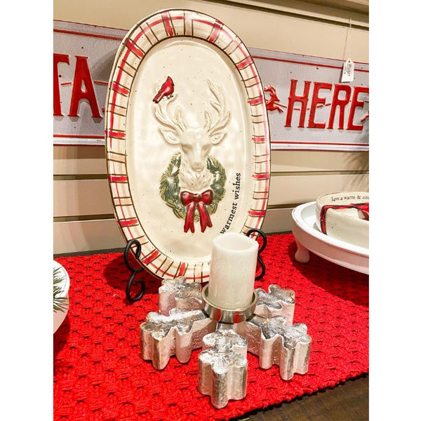 Vintage Snowflake Tea Light Holder available at Quilted Cabin Home Decor.