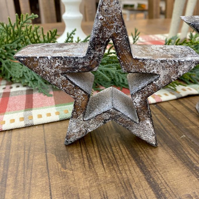 Vintage Star Standers - Two Sizes available at Quilted Cabin Home Decor.