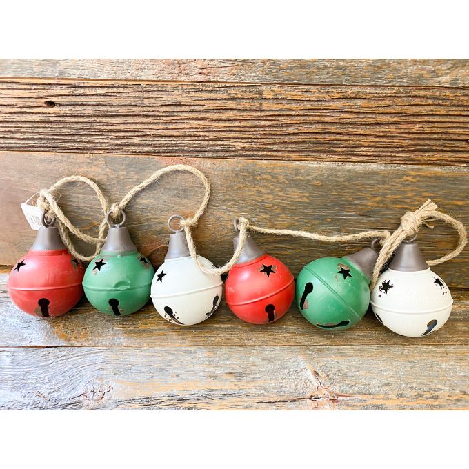 Weathered Jingle Bell Garland available at Quilted Cabin Home Decor.