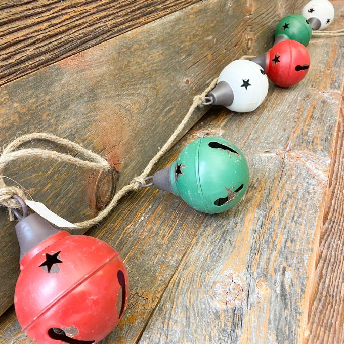 Weathered Jingle Bell Garland available at Quilted Cabin Home Decor.