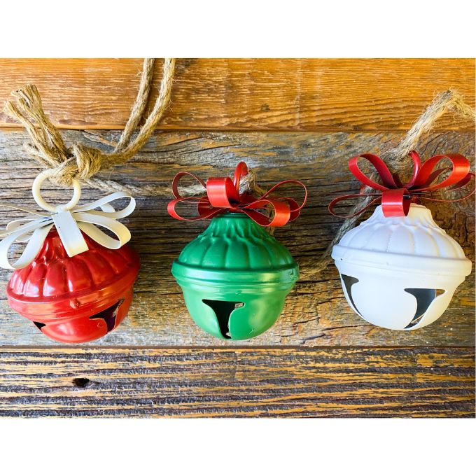 Metal Bell Garland with Bows available at Quilted Cabin Home Decor.