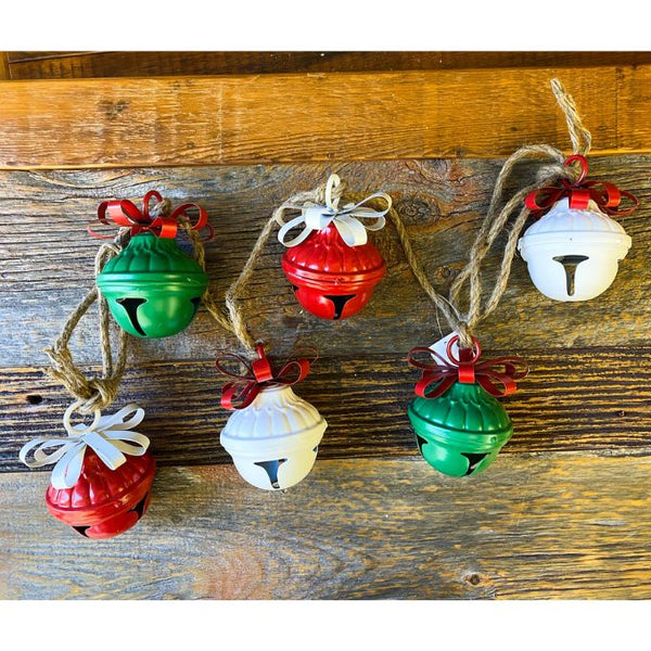 Metal Bell Garland with Bows available at Quilted Cabin Home Decor.