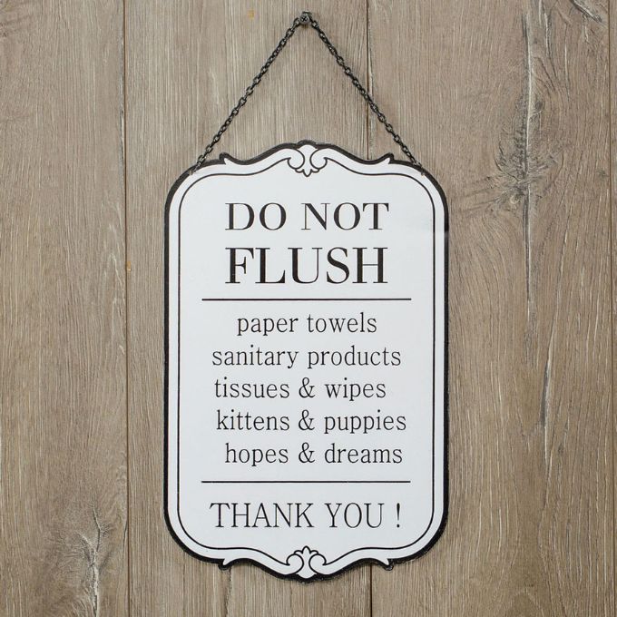 Bathroom Etiquette Sign available at Quilted Cabin Home Decor.