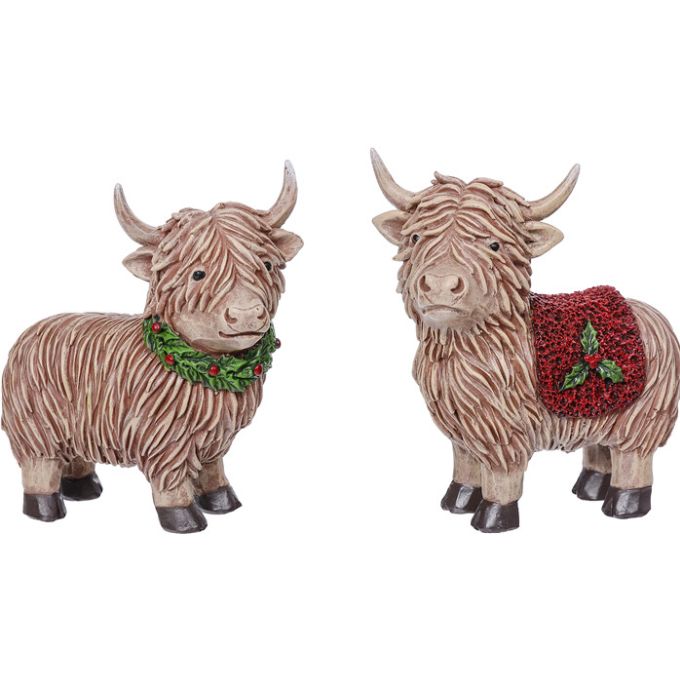 Merry Moo Cow Figurine - Two Styles available at Quilted Cabin Home Decor.