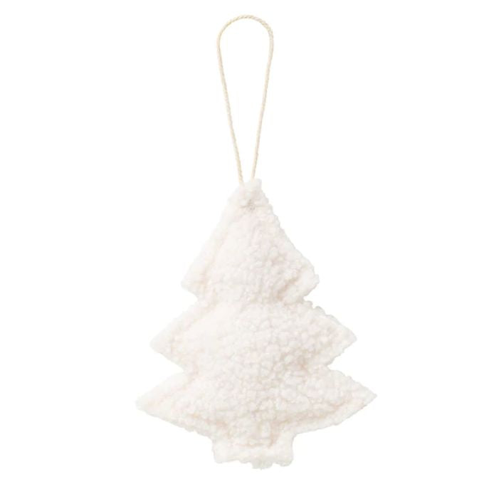 White Sherpa Tree Ornament available at Quilted Cabin home Decor.