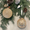 Glitzy Glass Champagned Ornament - Set of Four available at Quilted Cabin Home Decor.
