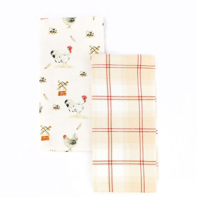 Rise and Shine Tea Towels - Set of Two available at Quilted Cabin Home Decor.