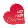 Our First Christmas Red Heart Shaped Block available at Quilted Cabin Home Decor.