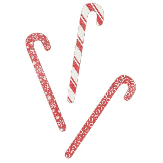 Red and White Candy Cane Ornaments - Set of Three available at Quilted Cabin Home Decor.