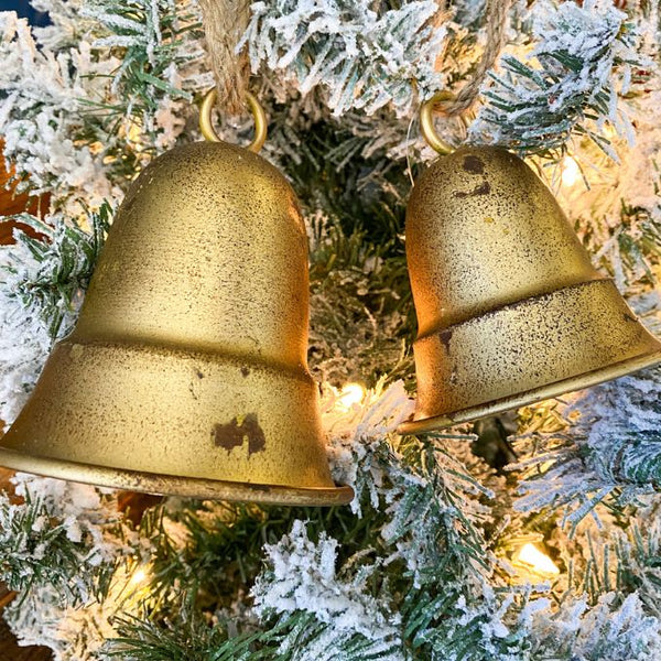 Vintage gold liberty style bell with light distressing giving these bells an antique look. Available at Quilted Cabin Home Decor.