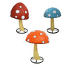 Dotted Metal Garden Mushrooms - Set of Three available at Quilted Cabin Home Decor