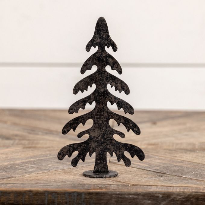 Black Metal Pine Trees - Three Sizes available at Quilted Cabin Home Decor.