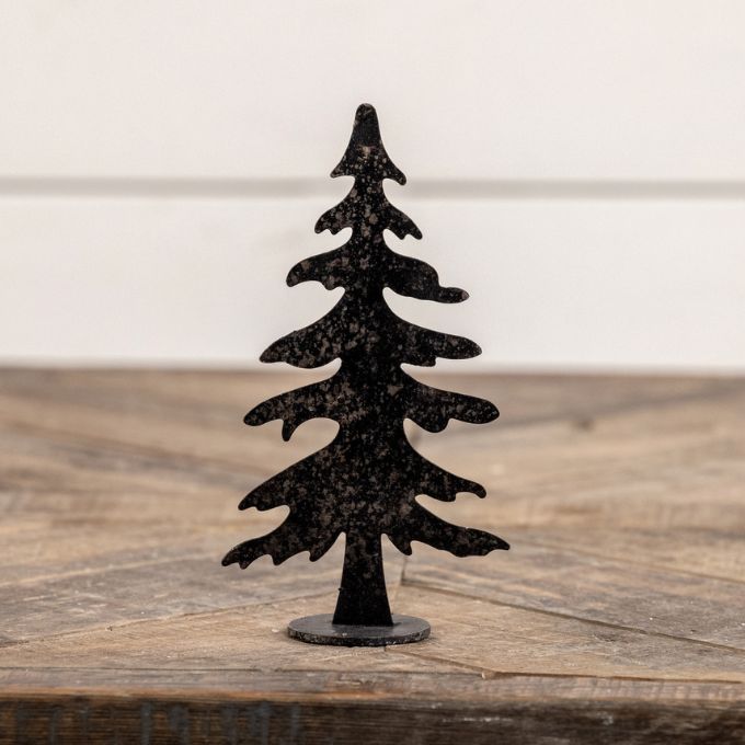 Black Metal Pine Trees - Three Sizes available at Quilted Cabin Home Decor.