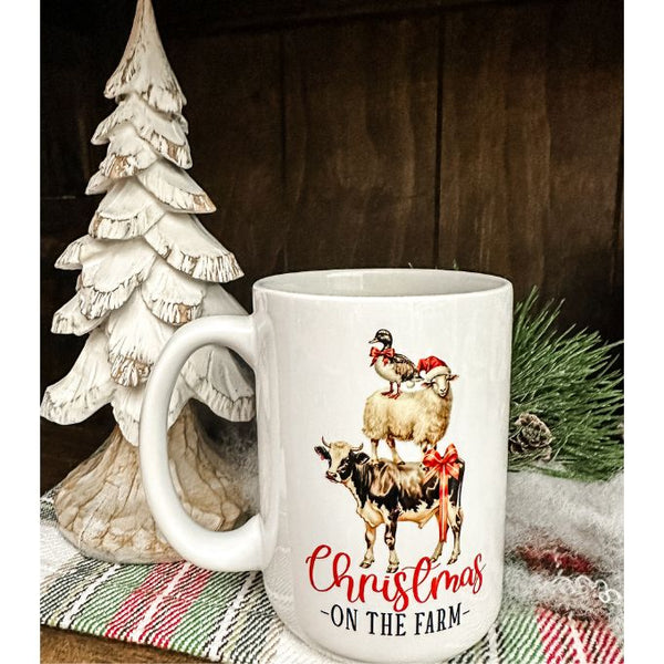 Christmas on the Farm Mug available at Quilted Cabin Home Decor.