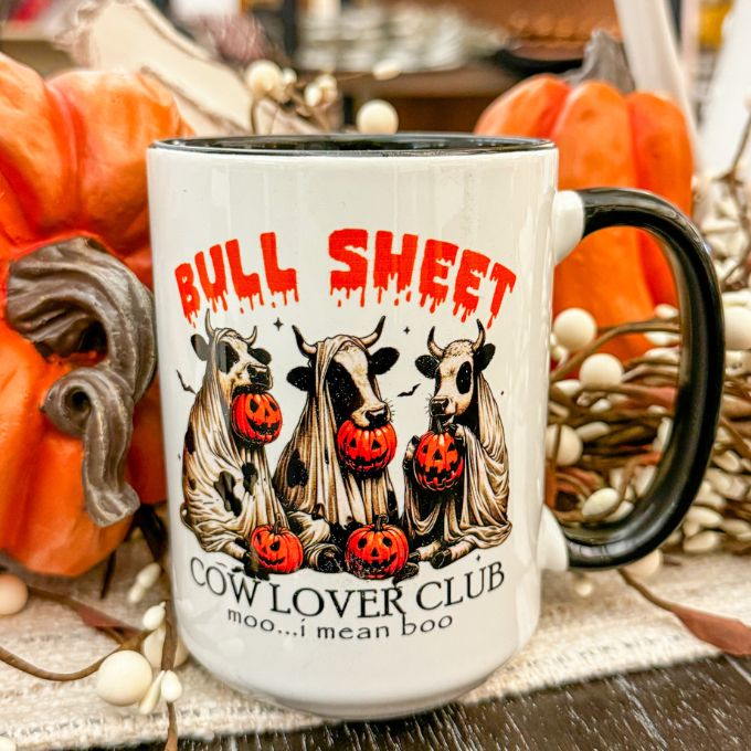 Bull Sheet Mug available at Quilted Cabin Home Decor.