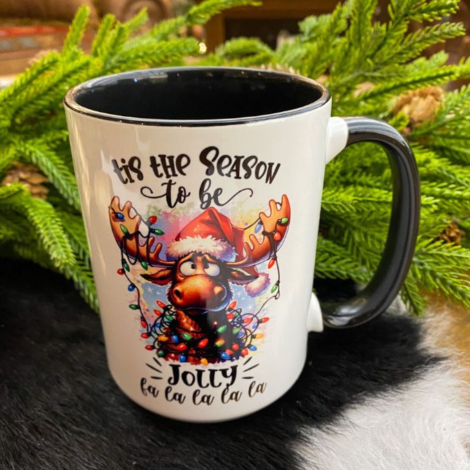 Jolly Moose Christmas Mug available at Quilted Cabin Home Decor.