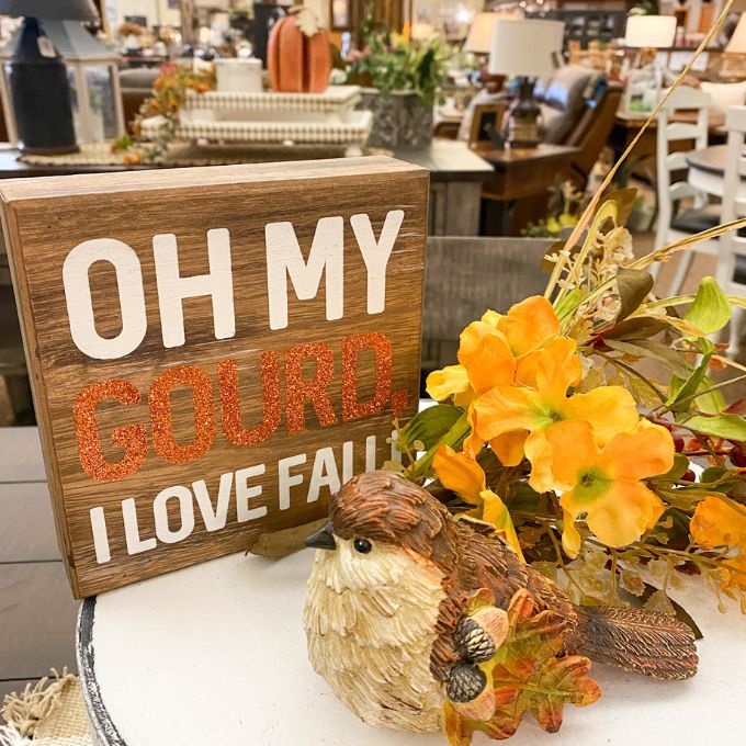 Oh My Gourd Fall Sign available at Quilted Cabin Home Decor.