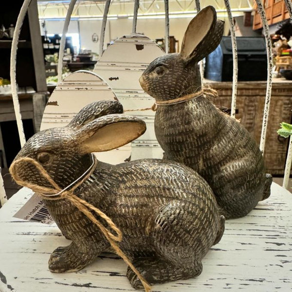 Hatch Mark Bunnies - Two Styles available at Quilted Cabin Home Decor.