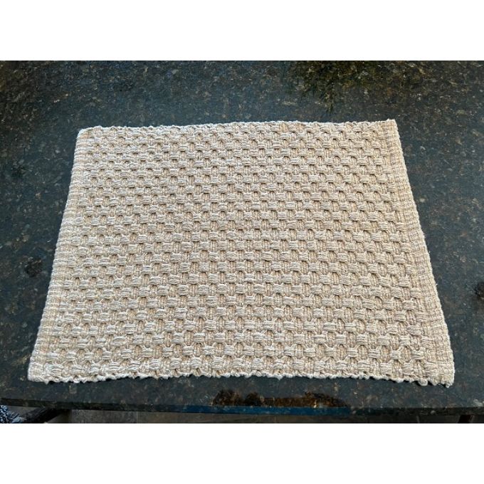 Cottage Weave Tan Placemats and Table Runners available at Quilted Cabin Home Decor.