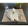 Cottage Weave Tan Placemats and Table Runners available at Quilted Cabin Home Decor.