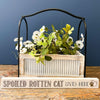 Spoiled Rotten Cat Shelf Sitter Sign available at Quilted Cabin Home Decor.