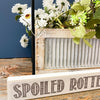 Spoiled Rotten Dog Shelf Sitter Sign available at Quilted Cabin Home Decor