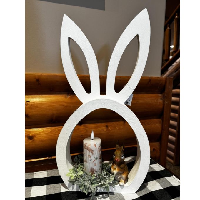 White Bunny Head Cutout available at Quilted Cabin Home Decor.