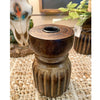 Dark Wood Carved Taper Candle Holder available at Quilted Cabin Home Decor.