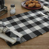  Wicklow check yarn placemats at quilted cabin home decor. Black and White check is shown