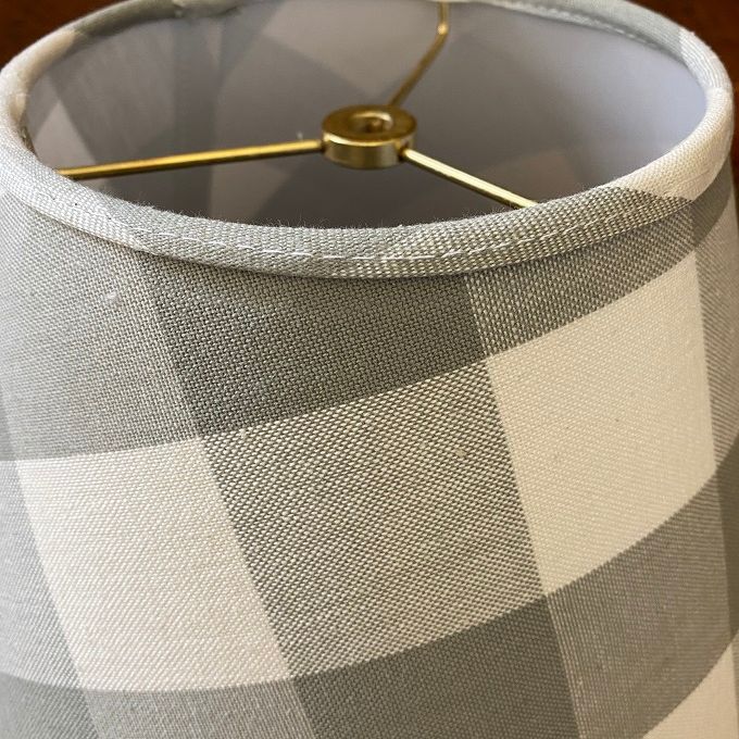 Dove Gray and Cream Buffalo Check Lamp Shades - Two Sizes available at Quilted Cabin Home Decor