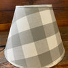 Dove Gray and Cream Buffalo Check Lamp Shades - Two Sizes available at Quilted Cabin Home Decor