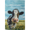 Welcome Cow Garden Flag available at Quilted Cabin Home Decor.