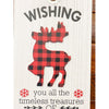 Plaid Deer Christmas Wishes Gift Tag Sign available at quilted Cabin Home Decor.